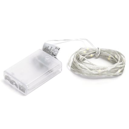 Aigostar - Catena luminosa LED per Natale 50xLED/3xAA 5,3m bianco freddo