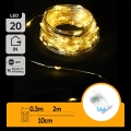 Aigostar - Catena luminosa natalizia a LED 20xLED/3xAA 2,3m bianco caldo