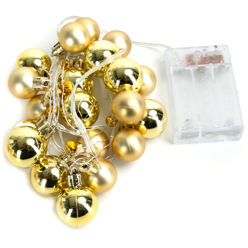 Aigostar - Catena luminosa a LED per Natale, 20 LED / 3xAA, 2 m, bianco caldo