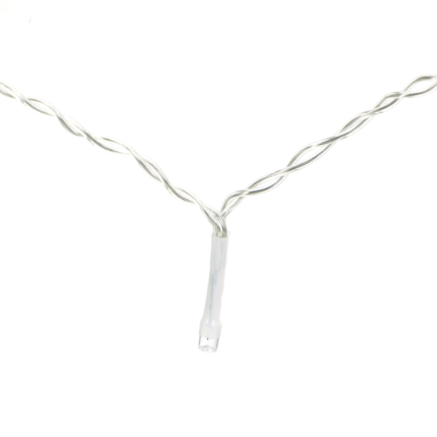 Aigostar - Catena luminosa natalizia a LED per esterni, 200 LED/8 funzioni, 3xAA, 5x2 m, IP44, bianco caldo