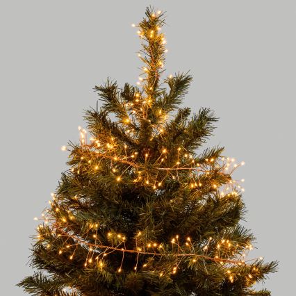Aigostar - Catena luminosa natalizia a LED per esterni 200xLED/8 funzioni 3xAA 6,3m IP44 bianco caldo