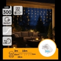 Aigostar - Catena luminosa natalizia a LED per esterni 300xLED/8 funzioni 3xAA 18x0,6 m IP44 bianco caldo