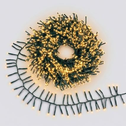 Aigostar - Catena luminosa natalizia a LED per esterni 400 LED/8 funzioni 13m IP44 bianco caldo