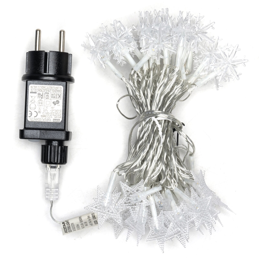 Aigostar - Catena luminosa natalizia a LED per esterni 50 LED/8 funzioni 8 m IP44 bianco caldo