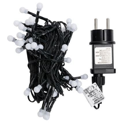 Aigostar - Catena luminosa natalizia a LED per esterni, 50 LED, 8 funzioni, 8 m, IP44, bianco caldo
