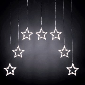 Aigostar - Catena luminosa natalizia a LED per esterni 70xLED 1,2x1m IP44 bianco freddo a forma di stelle