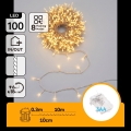 Aigostar - Catena luminosa natalizia da esterno 100xLED/8 funzioni 3xAA 10,3m IP44 bianco caldo