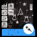 Aigostar - Catena luminosa natalizia da esterno 120xLED/8 funzioni 3x0,6m IP44 bianco freddo + telecomando