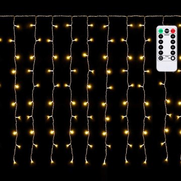 Aigostar - Catena luminosa natalizia da esterno a LED 150 LED/6W/230V/8 funzioni 1,5x1m IP44 bianco caldo + telecomando