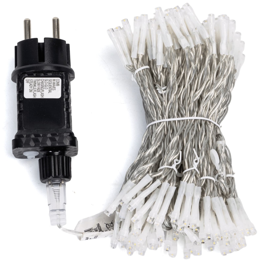 Aigostar - Catena luminosa natalizia da esterno a LED, 156 LED/8 funzioni, 4,2 x 1,2 m, IP44, bianco caldo