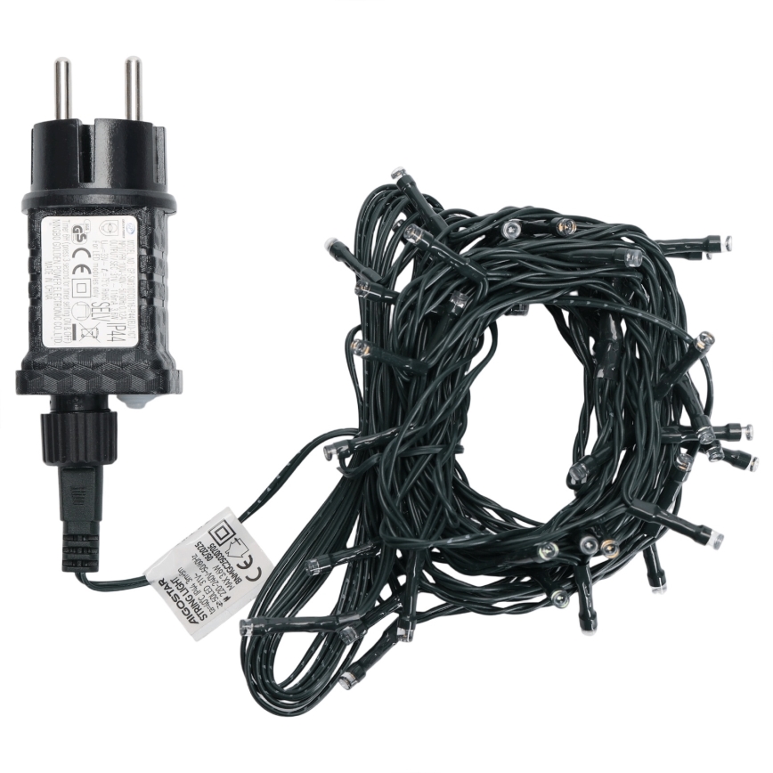 Aigostar - Catena luminosa natalizia da esterno a LED, 50 LED, 8 funzioni, 8 m, IP44, multicolore