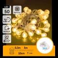Aigostar - Catena luminosa natalizia da esterno a LED, 50 LED, alimentazione a 3 batterie AA, 8 funzioni, 5,3 m, IP44, bianco caldo