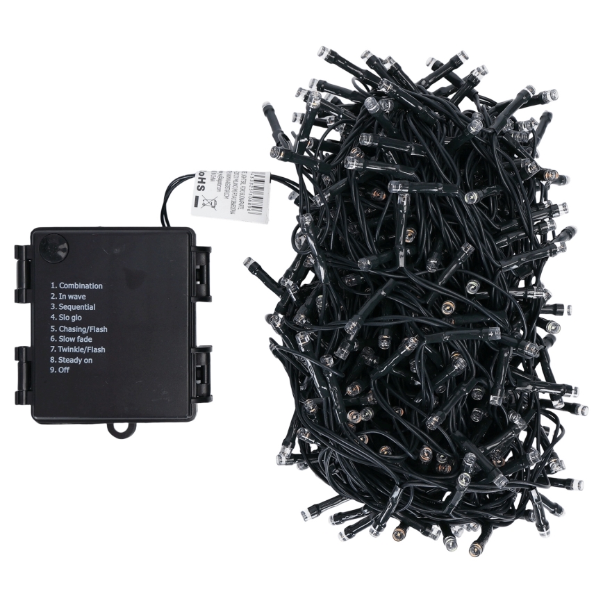 Aigostar - Catena luminosa natalizia LED da esterno 500 LED/8 funzioni 4xAA 25,3 m IP44 multicolore