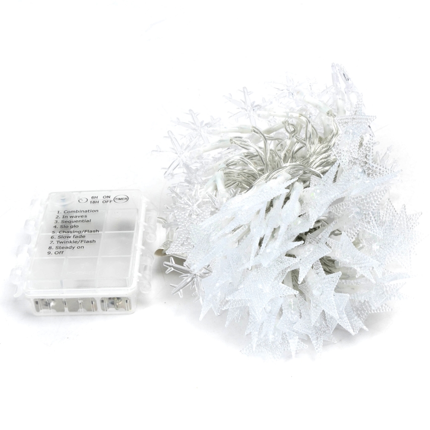 Aigostar - Catena luminosa natalizia da esterno LED RGBY 100 LED, 8 funzioni, 3x AA, 10 m, IP44, a forma di stelle