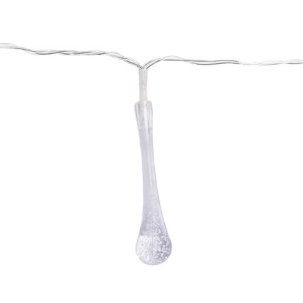 Aigostar - Catena natalizia LED per esterni 25xLED/8 funzioni 3xAA 2,5m IP44 gocce multicolori