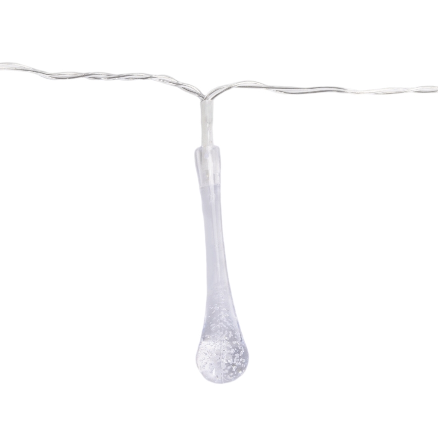 Aigostar - Catena natalizia LED per esterni 25xLED/8 funzioni 3xAA 2,5m IP44 gocce multicolori