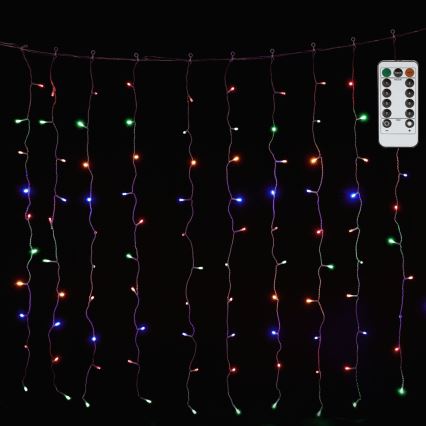 Aigostar - Catena luminosa natalizia LED RGBY per esterni 300xLED/8 funzioni 3x1m IP44 + telecomando