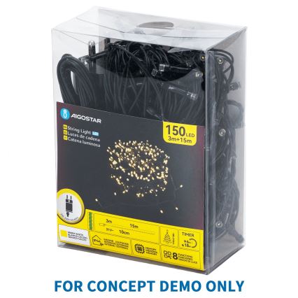 Aigostar - Catena luminosa natalizia LED da esterno 1000 LED/8 funzioni 23 m IP44 bianco caldo