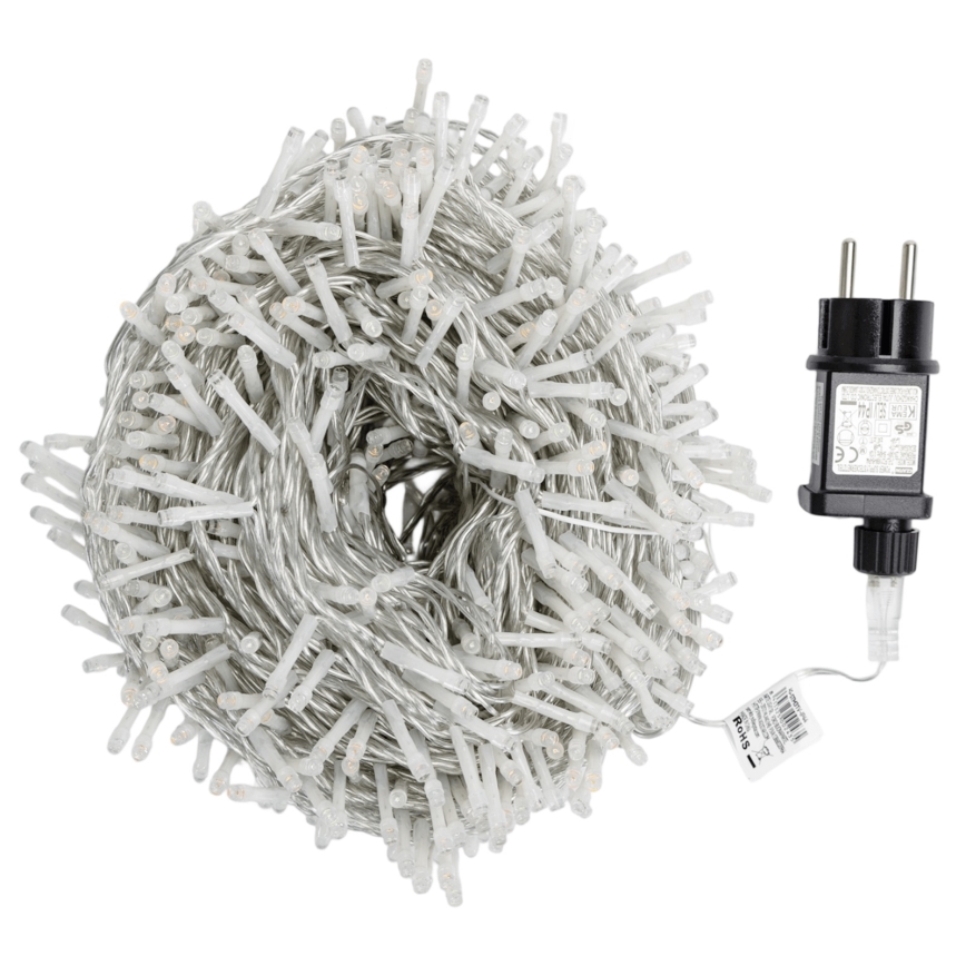 Aigostar - Catena luminosa natalizia LED per esterni 1000 LED/8 funzioni 50 m IP44 bianco caldo