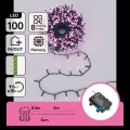 Aigostar - Catena luminosa natalizia LED da esterno 100xLED/8 funzioni 3xAA 5,3m IP44 rosa