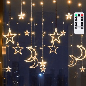 Aigostar - Catena luminosa natalizia LED da esterno 120xLED/6W/230V/8 funzioni 3x0,6m IP44 bianco caldo + telecomando