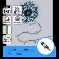 Aigostar - Catena luminosa natalizia LED da esterno, 150 LED, 8 funzioni, 18 m, IP44, bianco freddo