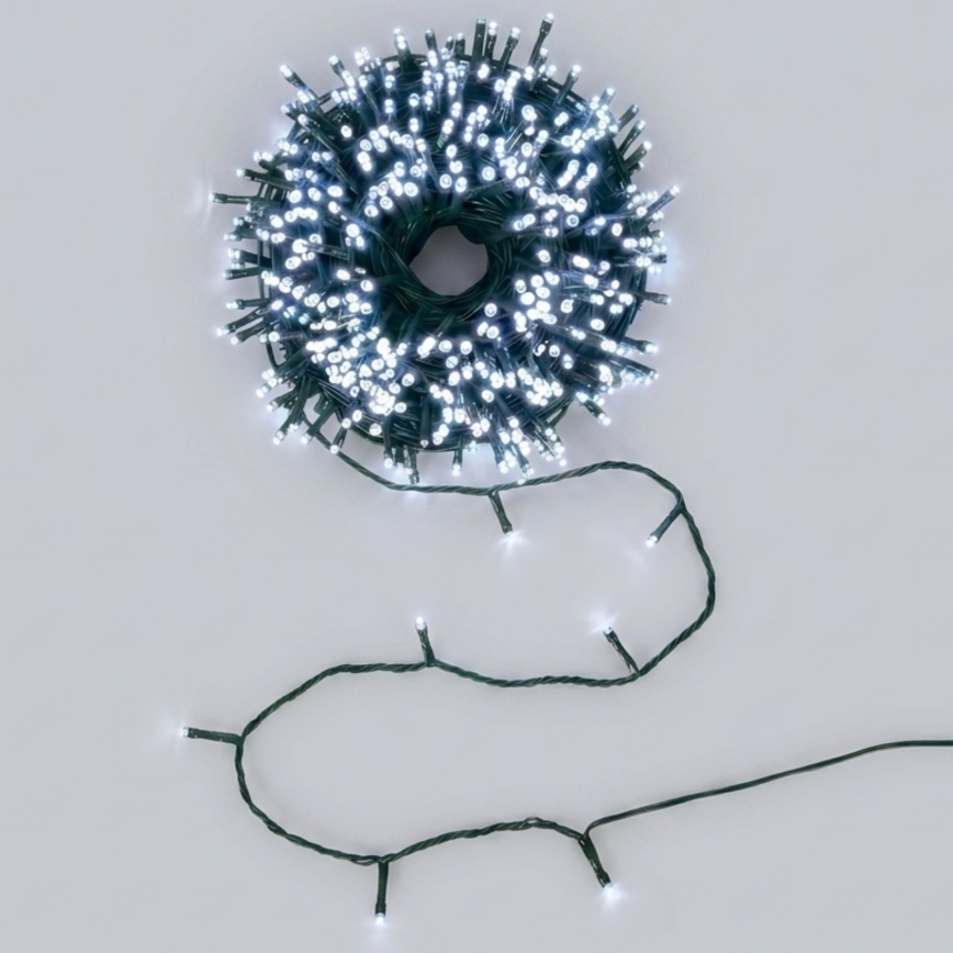 Aigostar - Catena luminosa natalizia LED da esterno, 150 LED, 8 funzioni, 18 m, IP44, bianco freddo