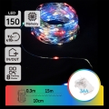 Aigostar - Catena luminosa natalizia LED da esterno 150xLED/8 funzioni/3xAA 15,3m IP44 multicolore
