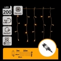 Aigostar - Catena luminosa natalizia LED da esterno 200 LED, 8 funzioni, 10 x 0,4 m, IP44, bianco caldo