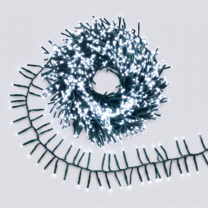 Aigostar - Catena luminosa natalizia LED da esterno 200 LED/8 funzioni 8 m IP44 bianco freddo