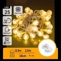 Aigostar - Catena luminosa natalizia LED da esterno 25xLED/3xAA/8 funzioni 2,8 m IP44 bianco caldo