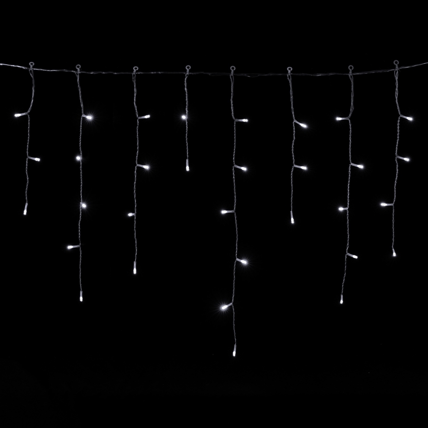 Aigostar - Catena luminosa natalizia LED per esterni 300 LED/8 modalità 3xAA 18x0,6 m IP44 bianco freddo