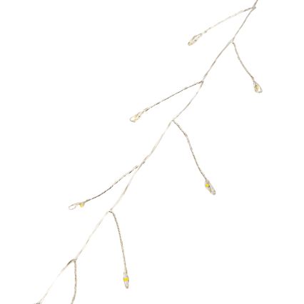 Aigostar - Catena luminosa natalizia LED da esterno 300 LED/8 funzioni 3xAA 9,3m IP44 bianco caldo