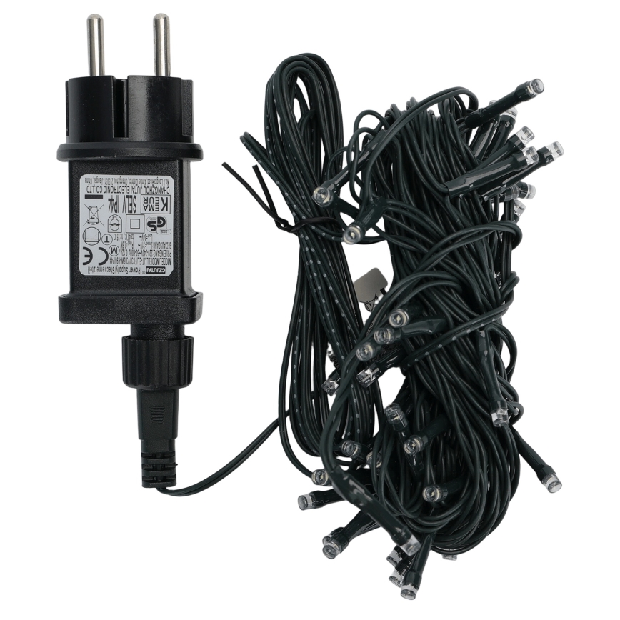 Aigostar - Catena luminosa natalizia LED da esterno 50 LED/8 funzioni 8 m IP44 bianco freddo
