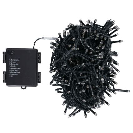 Aigostar - Catena luminosa LED da esterno per Natale 500 LED/8 funzioni 4xAA 25,3 m IP44 bianco caldo