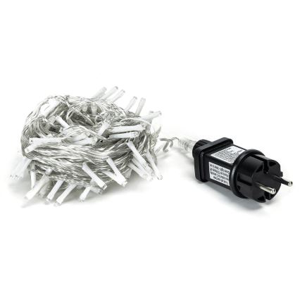 Aigostar - Catena luminosa natalizia LED da esterno 50xLED/8 funzioni 8 m IP44 bianco freddo