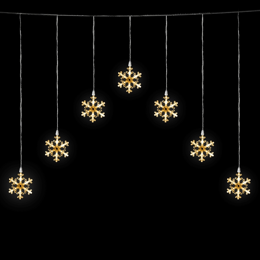 Aigostar - Catena luminosa natalizia LED da esterno 84xLED/8 funzioni 1,2x1m IP44 bianco caldo con fiocchi di neve
