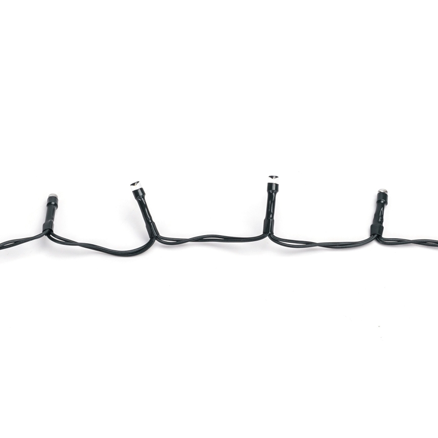 Aigostar - Catena luminosa LED da esterno per Natale, 100 LED, 8 funzioni, 3x AA, 5,3 m, IP44, bianco freddo