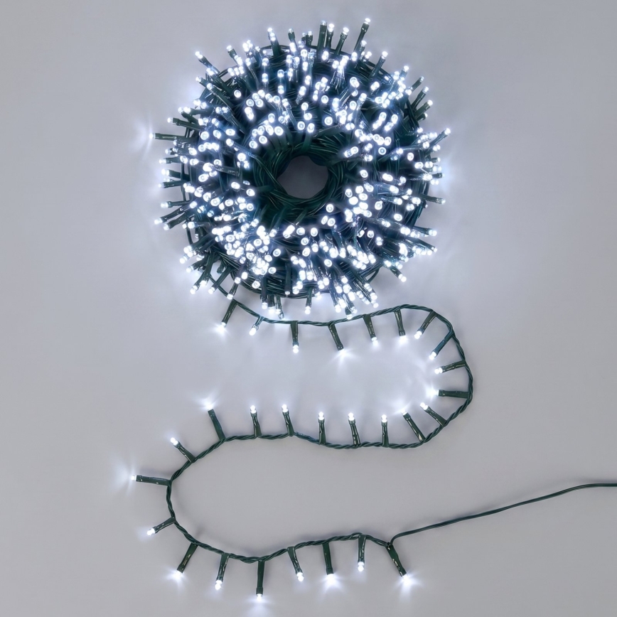 Aigostar - Catena luminosa natalizia LED per esterni 1000xLED/8 funzioni 23m IP44 bianco freddo