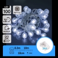 Aigostar - Catena luminosa natalizia LED per esterni 100xLED/3xAA/8 funzioni 10,3 m IP44 bianco freddo