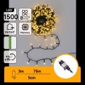Aigostar - Catena luminosa natalizia LED per esterni 1500xLED/8 funzioni 78m IP44 bianco caldo