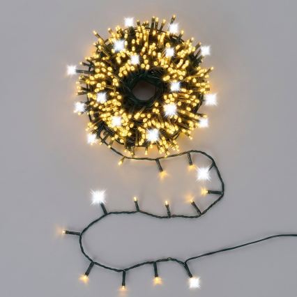 Aigostar - Catena luminosa natalizia LED per esterni 160xLED+40xLED 13m IP44 bianco caldo+freddo