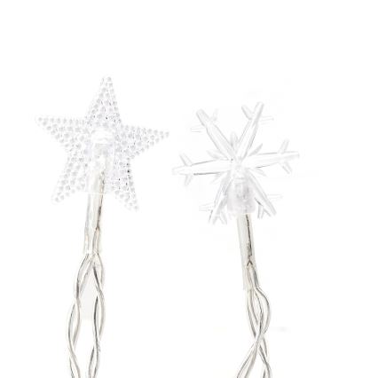 Aigostar - Catena luminosa natalizia LED per esterni 25xLED/8 funzioni 3xAA 2,5 m IP44 bianco freddo