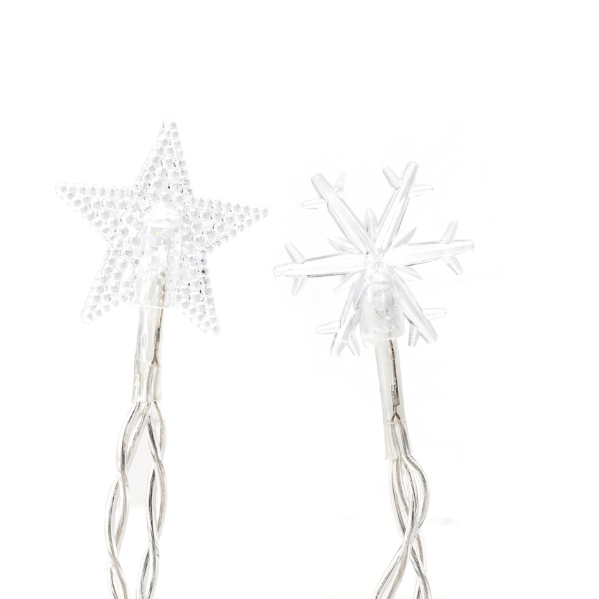 Aigostar - Catena luminosa natalizia LED per esterni 25xLED/8 funzioni 3xAA 2,5 m IP44 bianco freddo