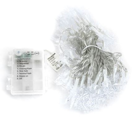 Aigostar - Catena luminosa LED da esterno 25xLED/8 funzioni 3xAA 2,5m IP44 bianco caldo a forma di stelle