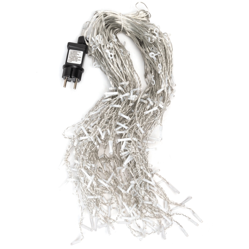 Aigostar - Catena luminosa natalizia LED per esterni 300xLED/8 funzioni 15x0,4 m IP44 bianco freddo