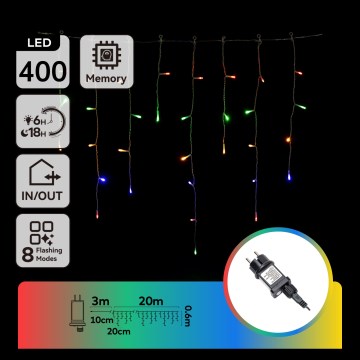 Aigostar - Catena luminosa natalizia LED per esterni 400 LED/8 funzioni 23x0,6m IP44 multicolore