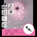Aigostar - Catena luminosa natalizia LED per esterni 400xLED/8 funzioni 43m IP44 rosa