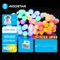 Aigostar - Catena luminosa natalizia LED per esterni 50xLED/3xAA/8 funzioni 5,3 m IP44 multicolore