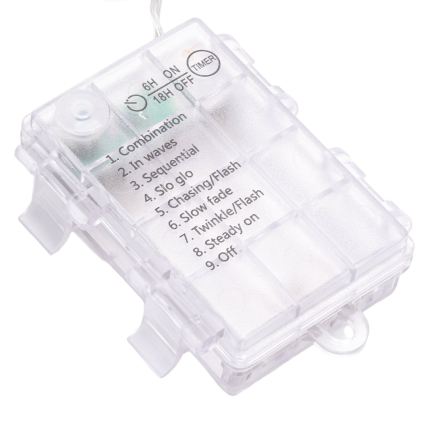 Aigostar - Catena luminosa natalizia LED per esterni 50xLED/8 funzioni 3xAA 5,3m IP44 multicolore